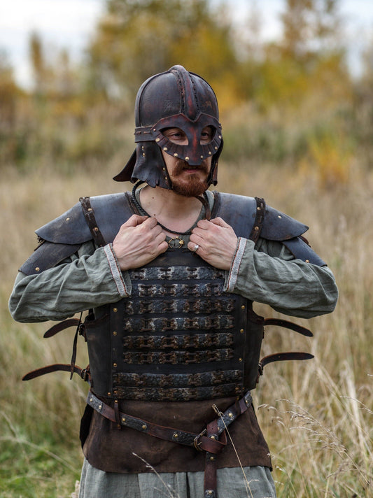 Viking larp armor with bass accents - SokolArmory