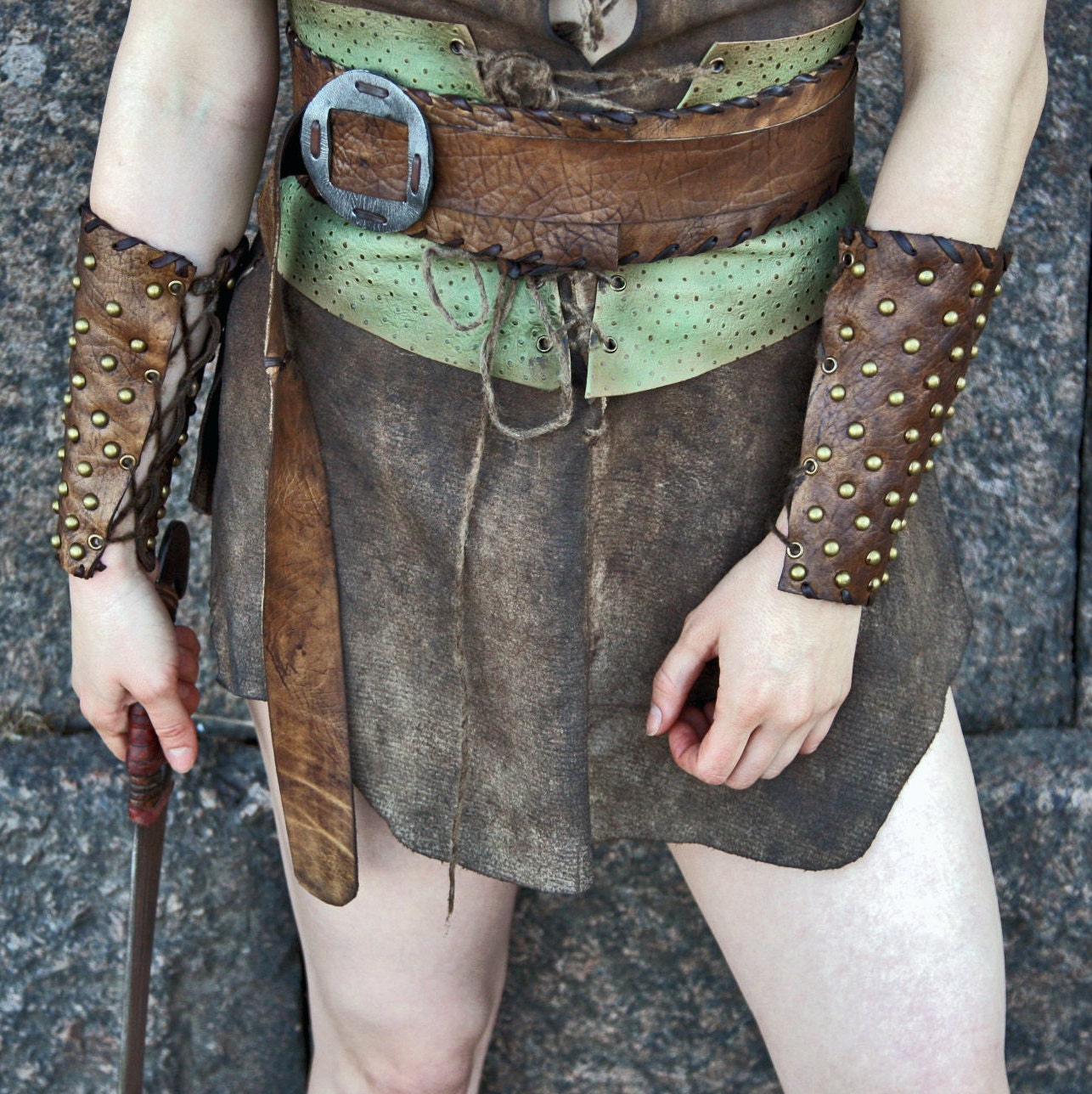 Medieval leather bracers for Larp - SokolArmory