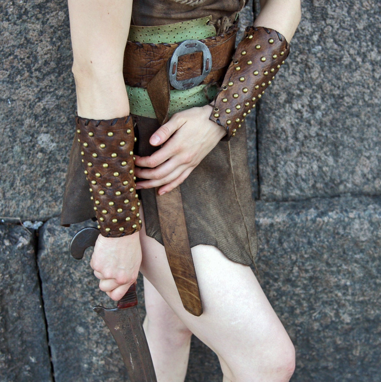 Medieval leather bracers for Larp - SokolArmory