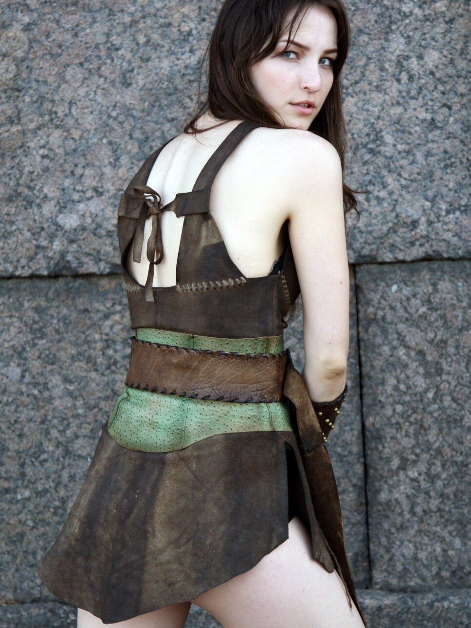 Women's Amazon leather costume - SokolArmory
