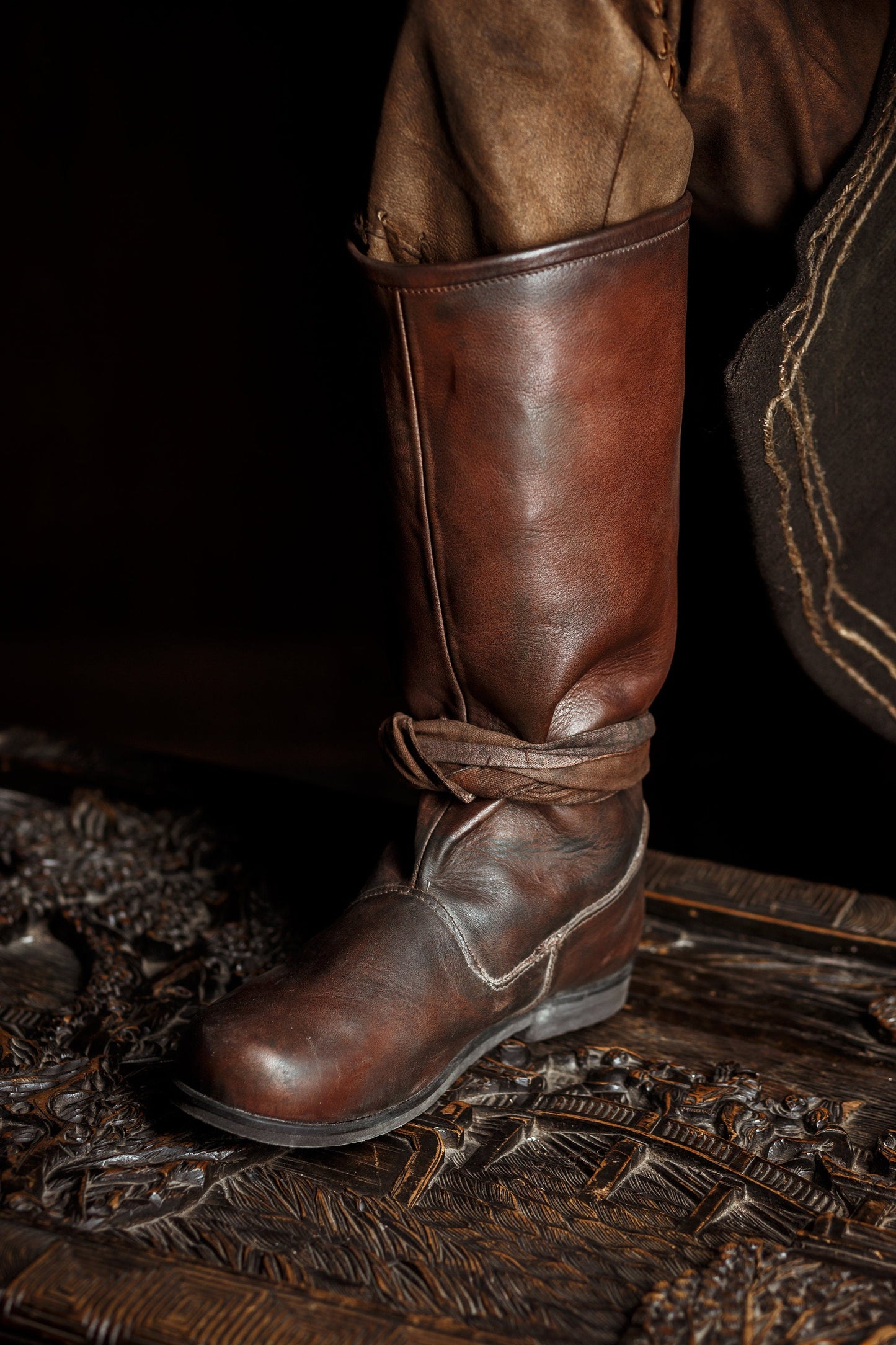 Ragnar leather viking high boots (Vikings s2) - SokolArmory