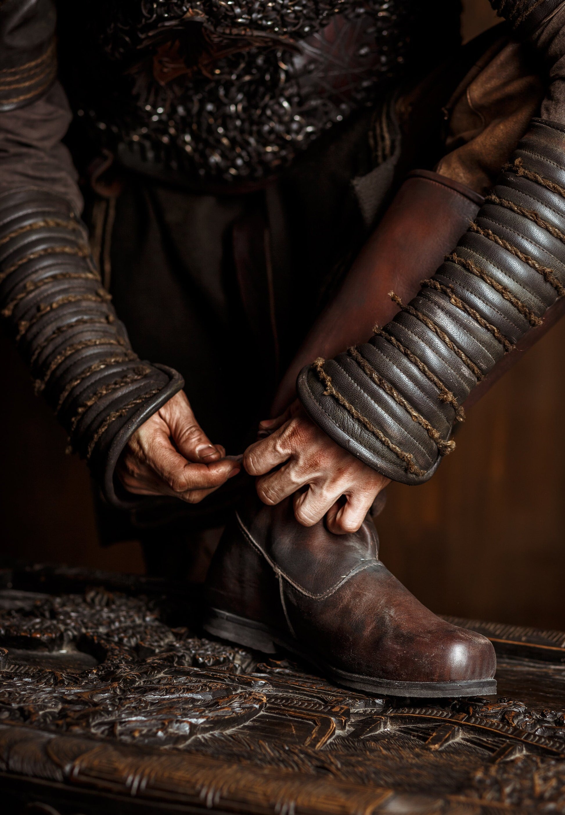Ragnar leather viking high boots (Vikings s2) - SokolArmory