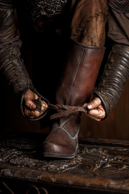 Ragnar leather viking high boots (Vikings s2) - SokolArmory