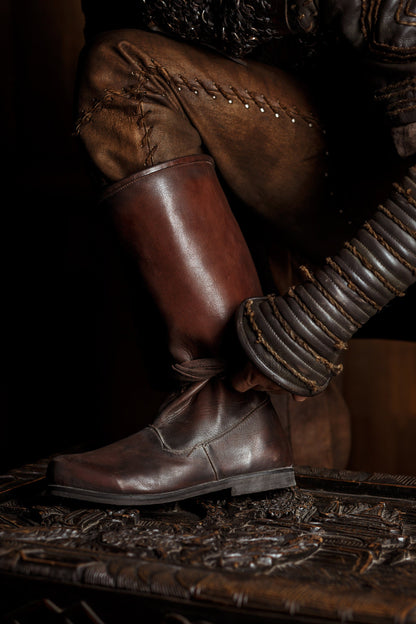 Ragnar leather viking high boots (Vikings s2) - SokolArmory