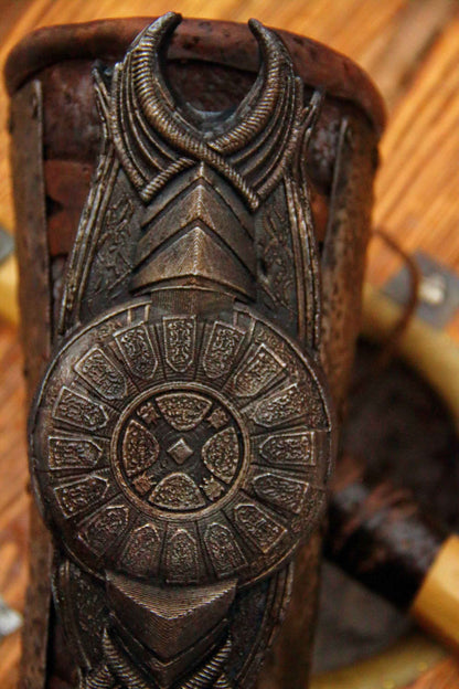 Leather bracer with shild (God of War) - SokolArmory