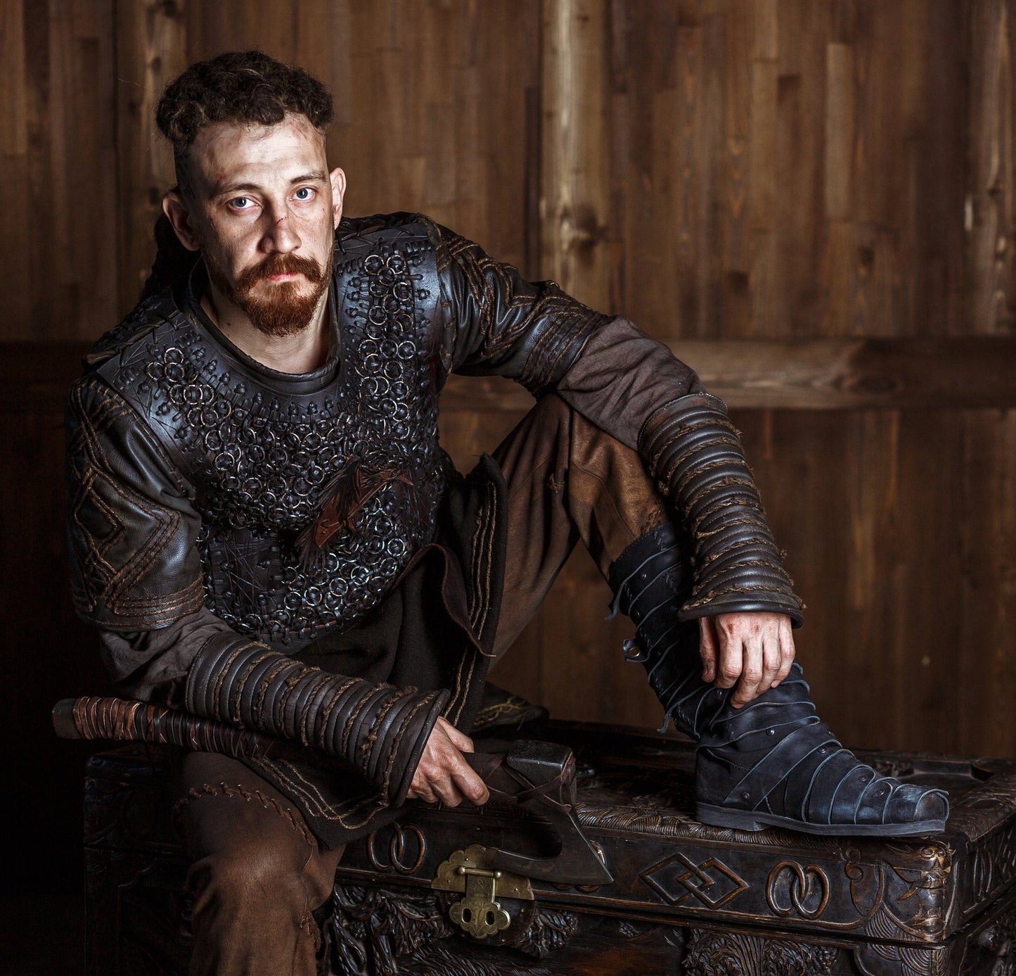 Ragnar black leather boots (Vikings) - SokolArmory