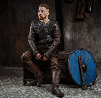 Ragnar leather viking high boots (Vikings s2) - SokolArmory