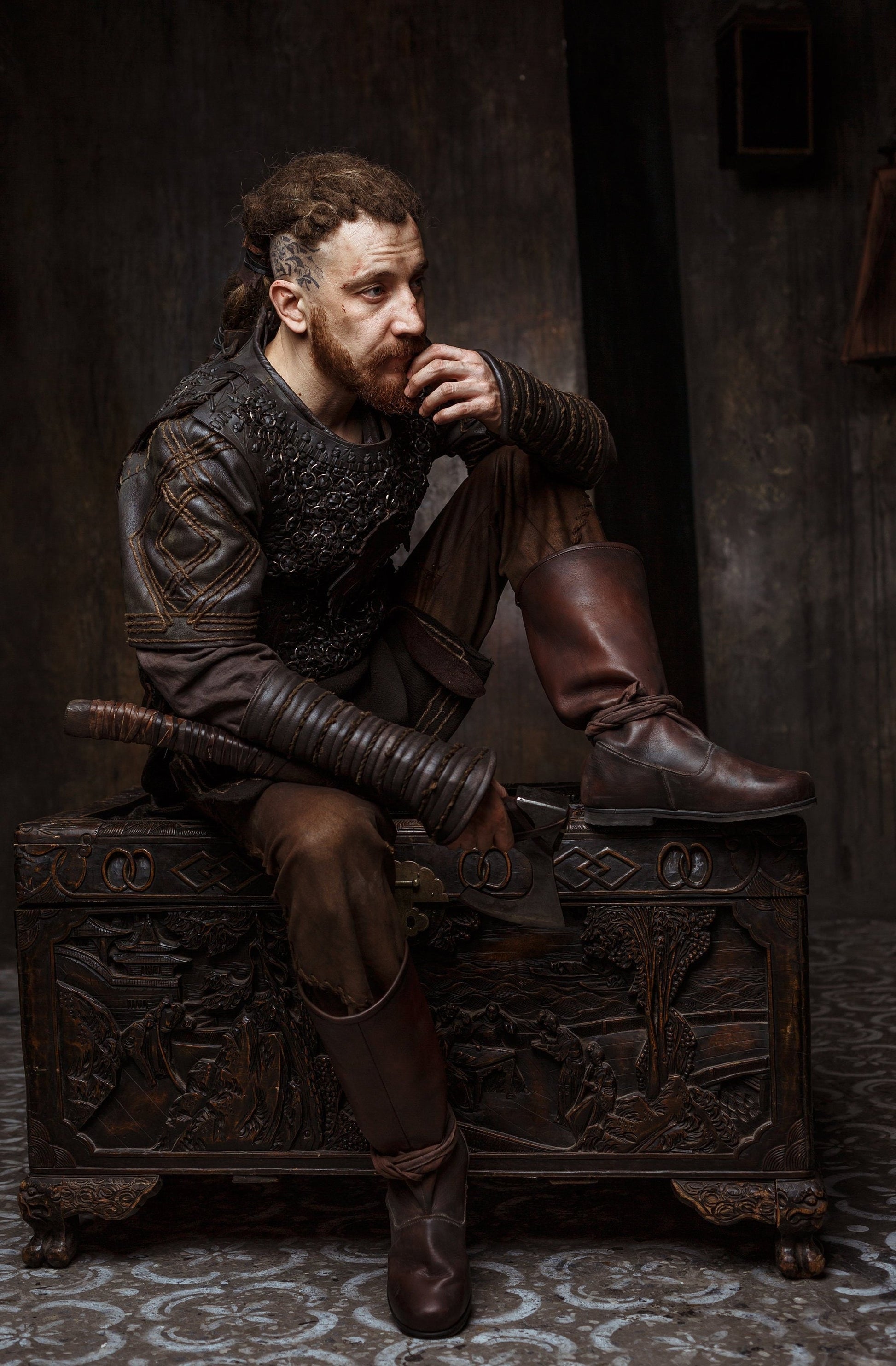 Ragnar leather viking high boots (Vikings s2) - SokolArmory