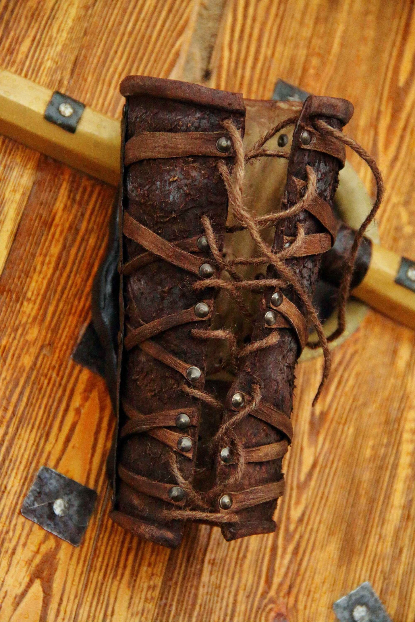 Leather bracer with shild (God of War) - SokolArmory