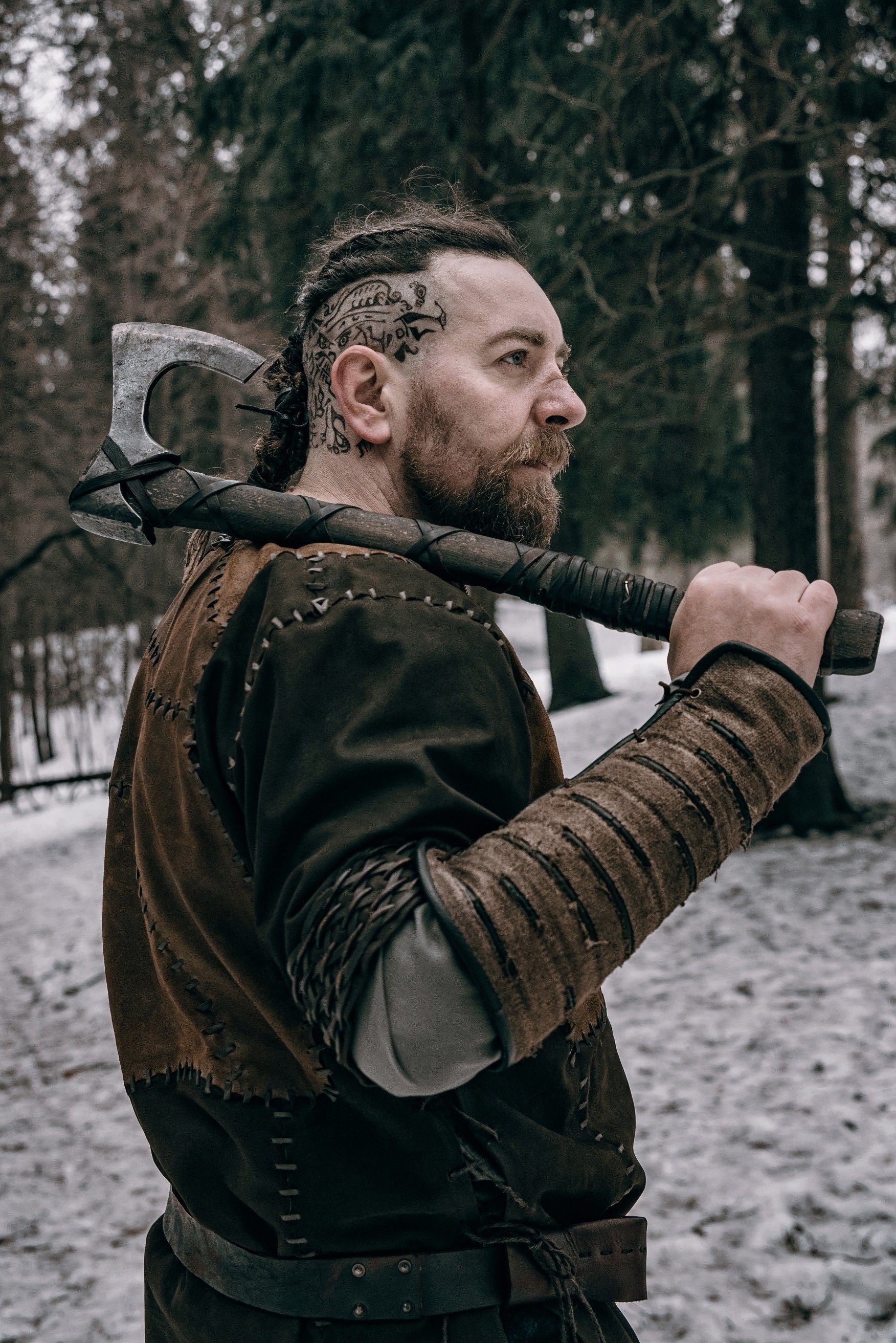 Viking leather bracers - SokolArmory