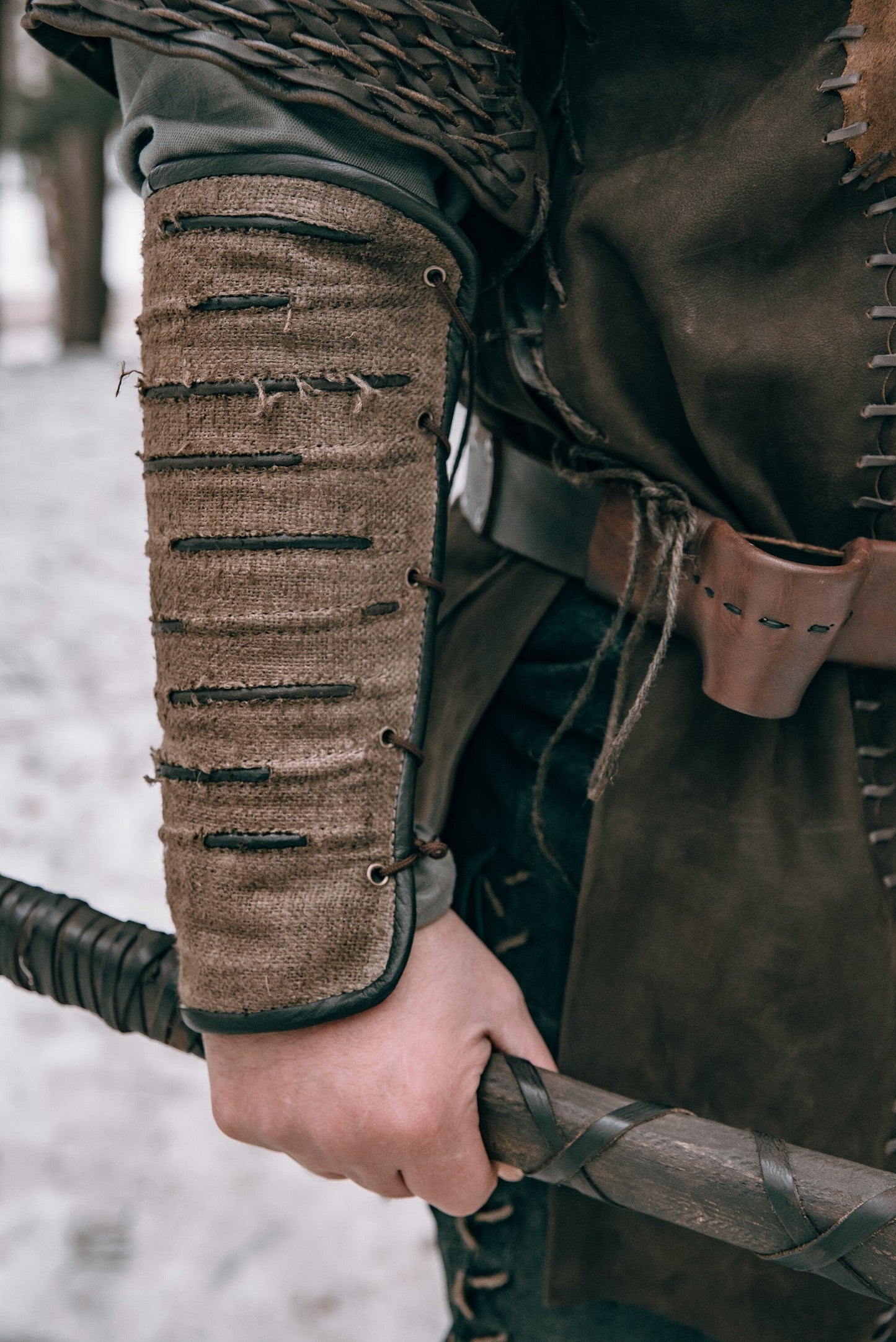 Viking leather bracers - SokolArmory