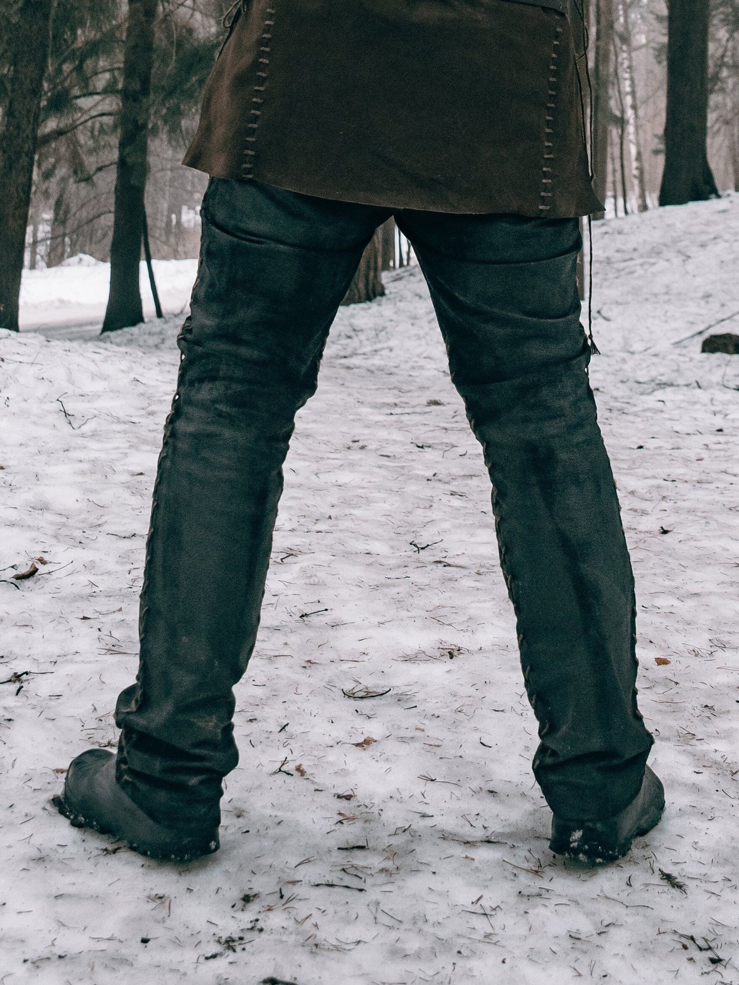 Medieval viking leather pants - SokolArmory