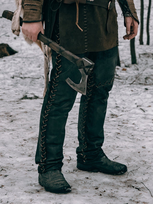 Medieval viking leather pants - SokolArmory