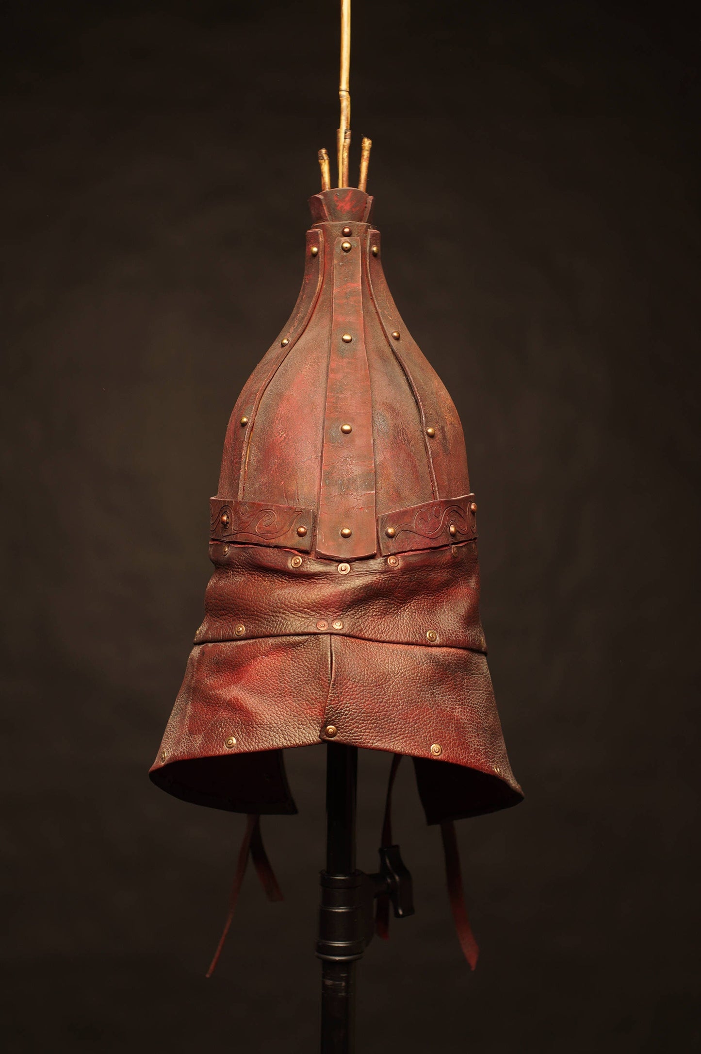 Medieval battle leather helmet - SokolArmory