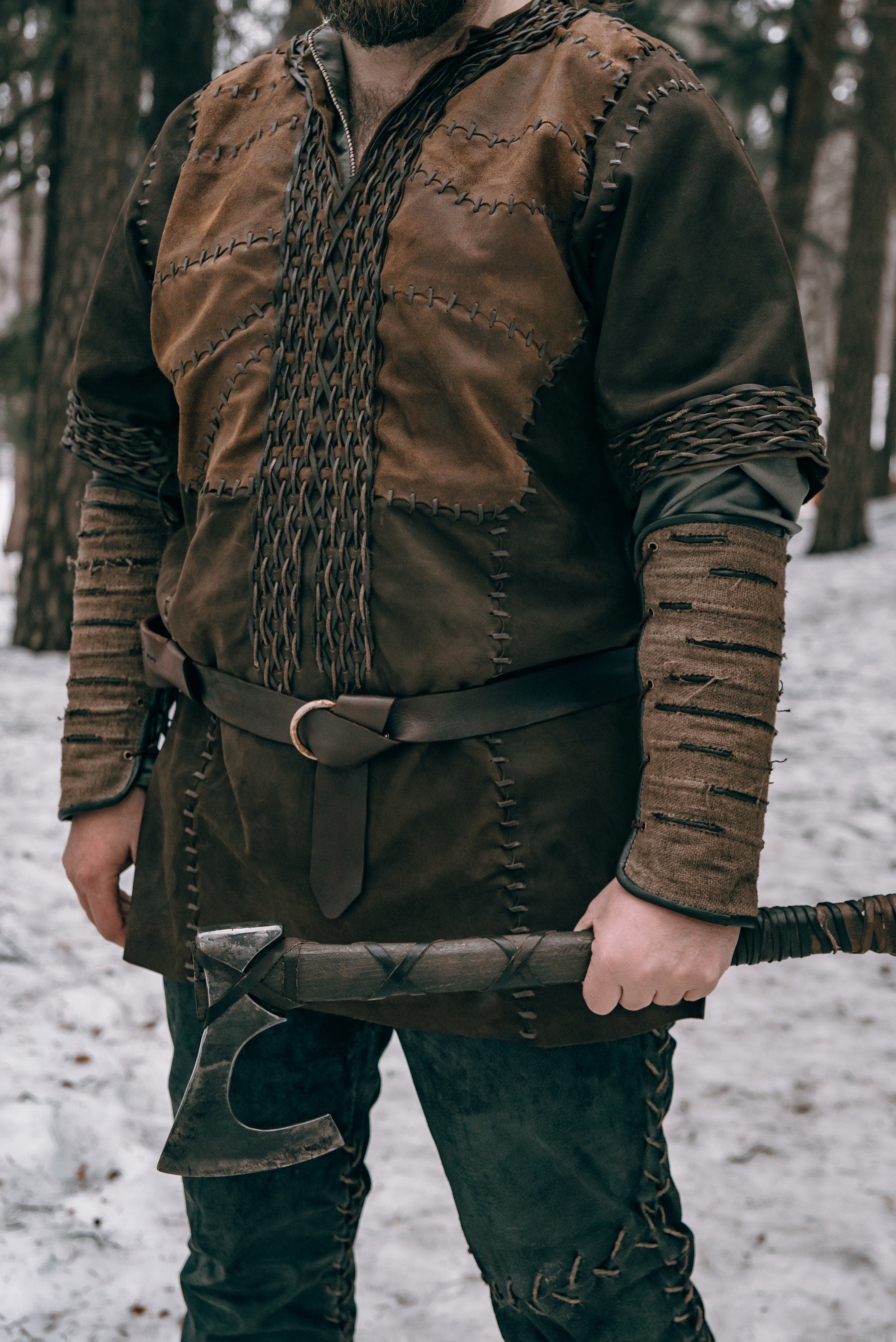Viking leather bracers - SokolArmory