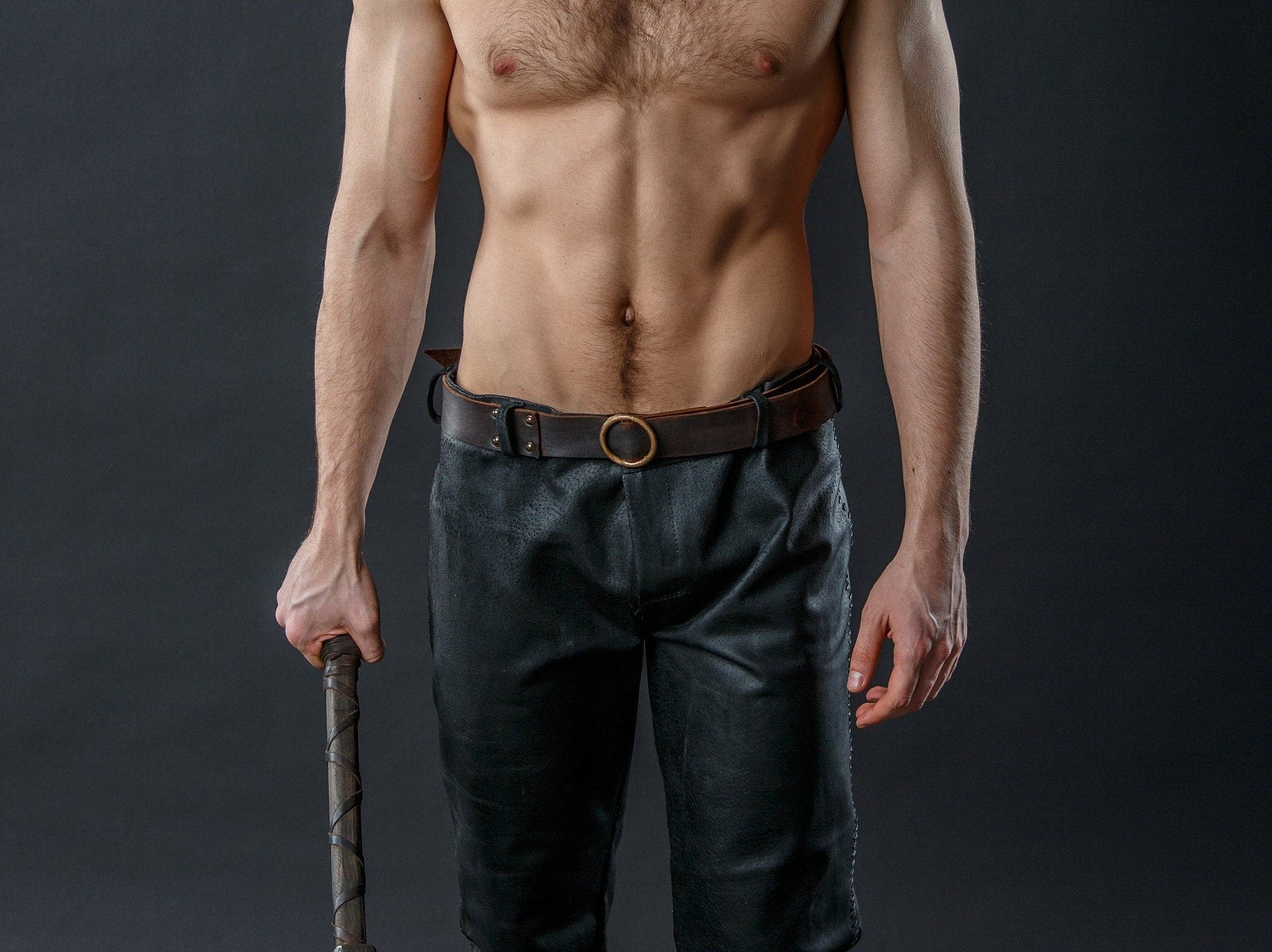 Medieval viking leather belt - SokolArmory