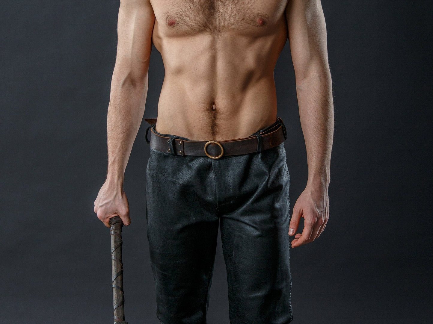 Medieval viking leather belt - SokolArmory