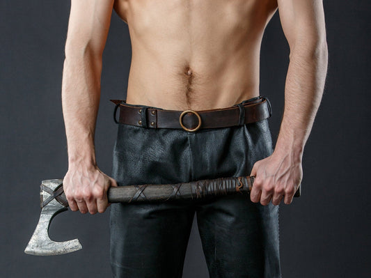 Medieval viking leather belt - SokolArmory