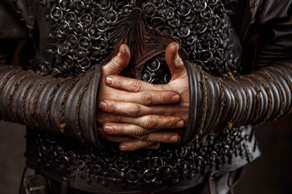 Ragnar medieval leather bracers (Vikings s2) - SokolArmory