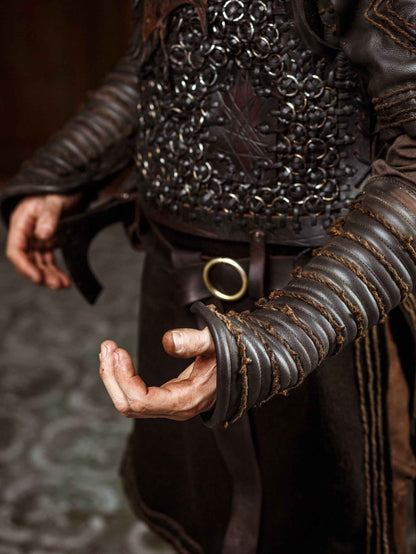 Ragnar medieval leather bracers (Vikings s2) - SokolArmory