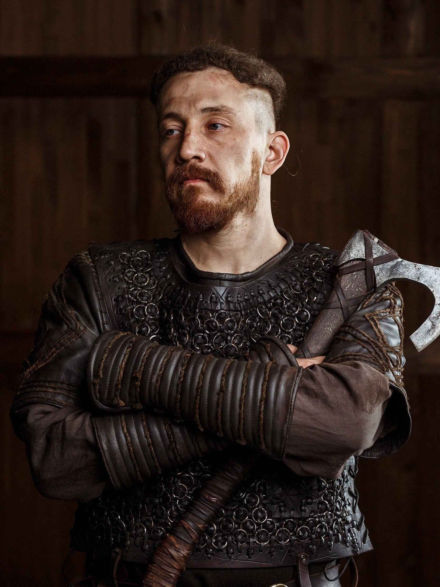 Ragnar medieval leather bracers (Vikings s2) - SokolArmory