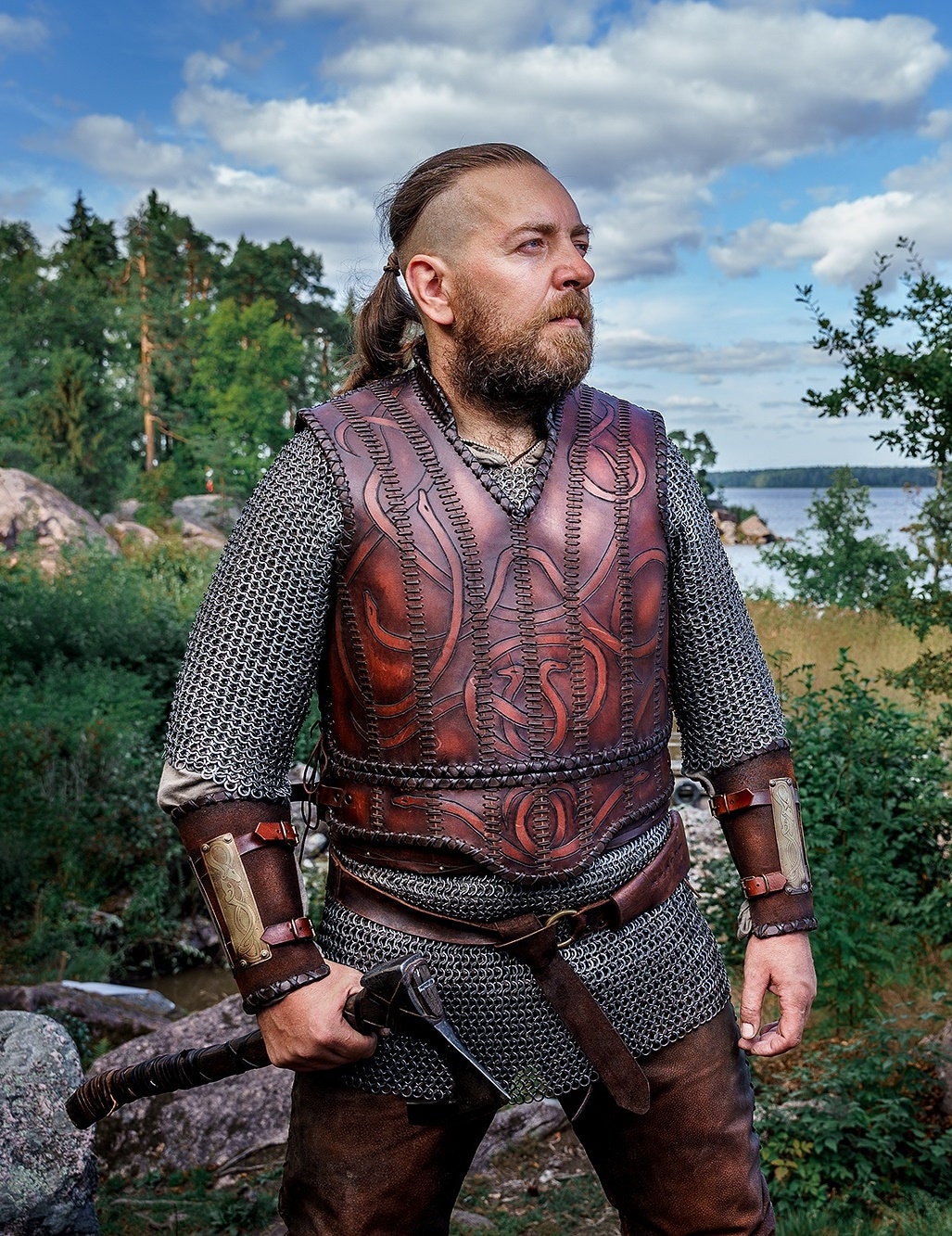 Viking bracers embossed - SokolArmory