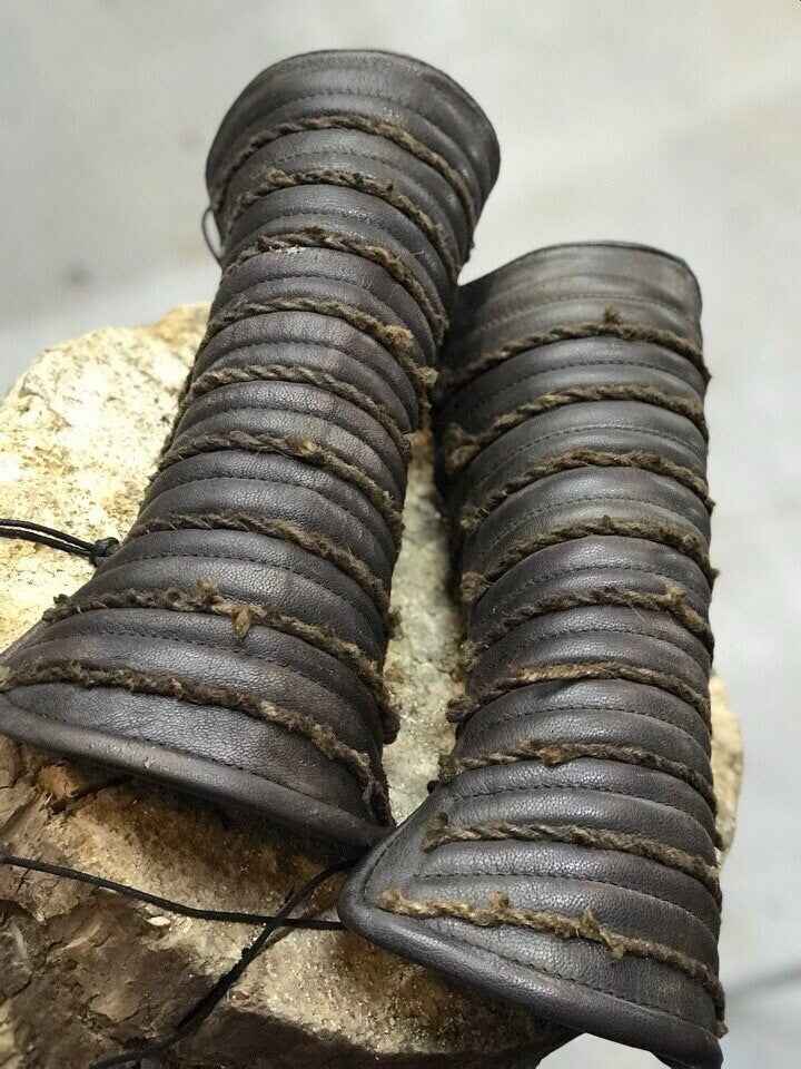 Ragnar medieval leather bracers (Vikings s2) - SokolArmory