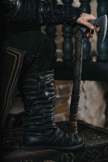 Ragnar medieval leather bracers (Vikings s3) - SokolArmory