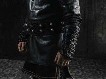 Ragnar medieval leather bracers (Vikings s3) - SokolArmory