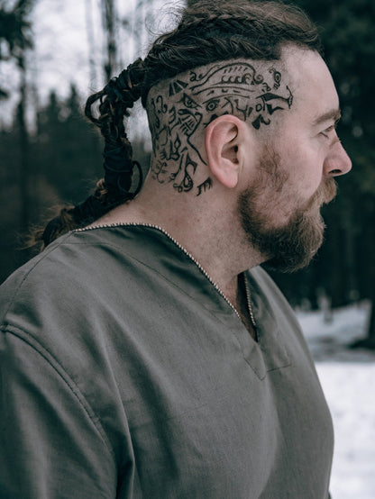 Viking men linen tunic - SokolArmory