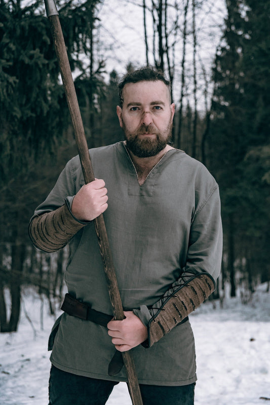 Viking men linen tunic - SokolArmory