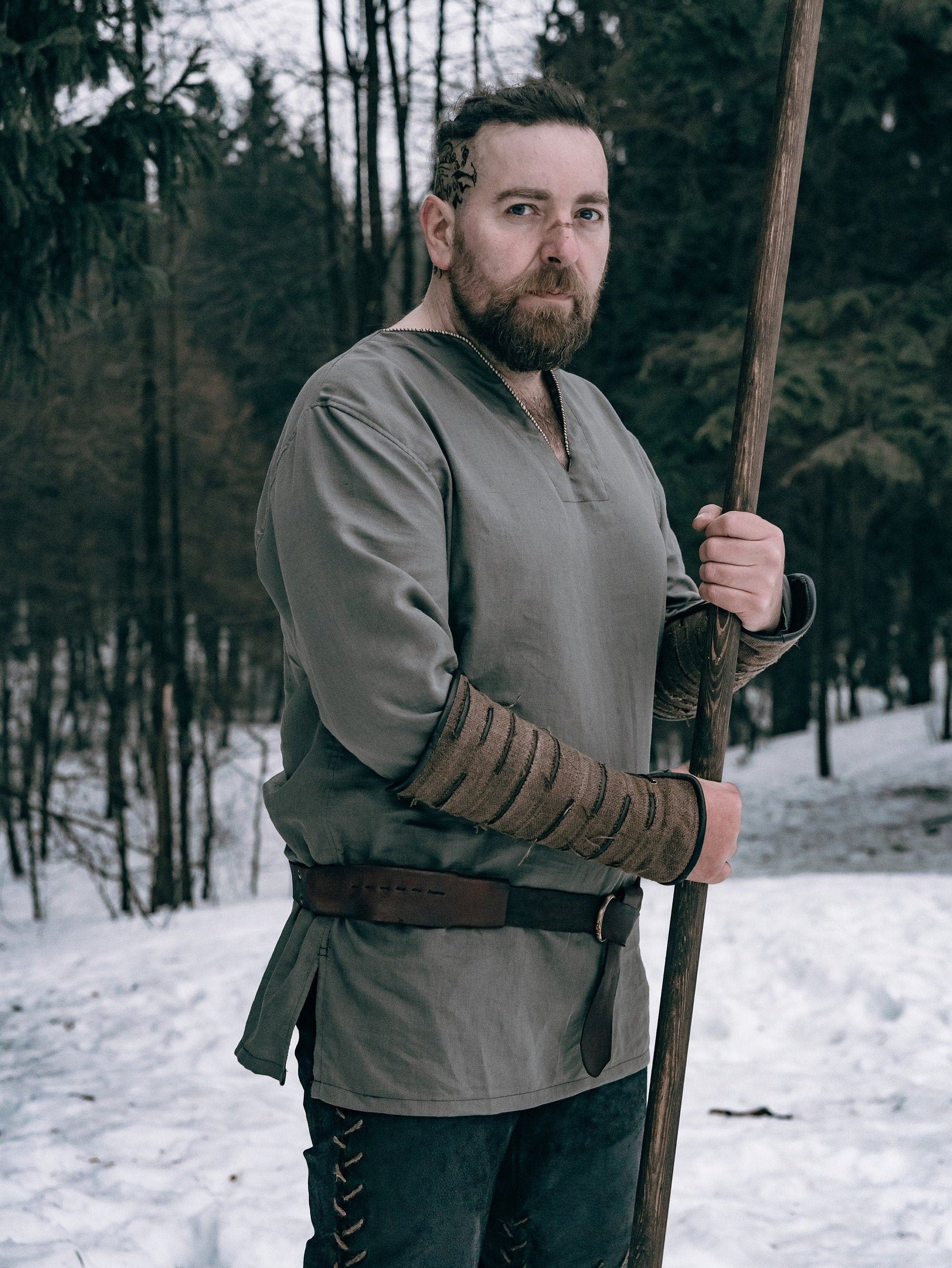 Viking men linen tunic - SokolArmory
