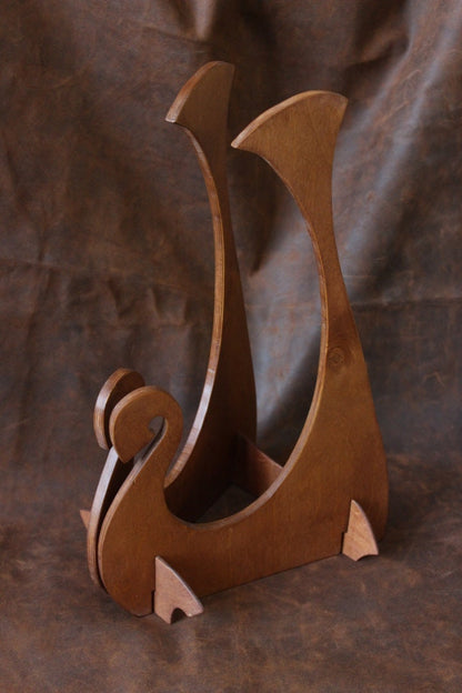 Wooden helmet stand "Drakkar" - SokolArmory