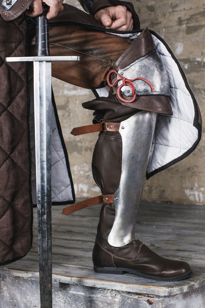 Knight steel greaves - SokolArmory