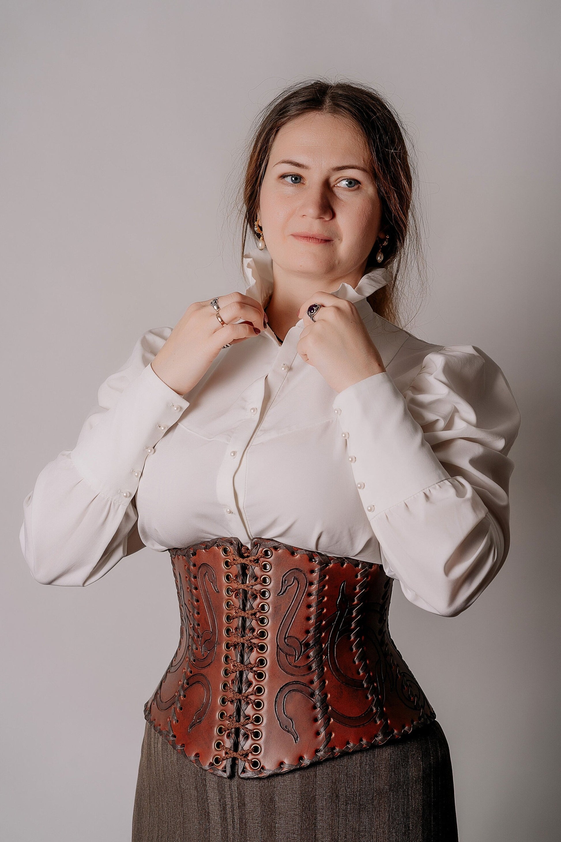 Leather corset belt “Lizaveta” - SokolArmory