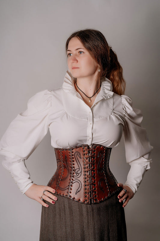 Leather corset belt “Lizaveta” - SokolArmory