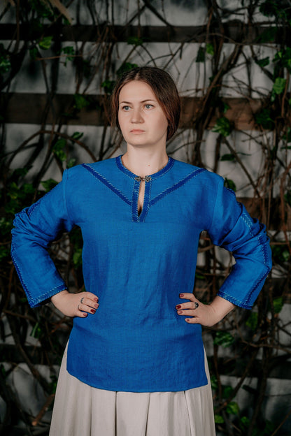 Viking medieval blue tunic - SokolArmory