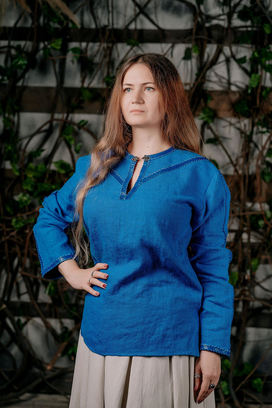 Viking medieval blue tunic - SokolArmory