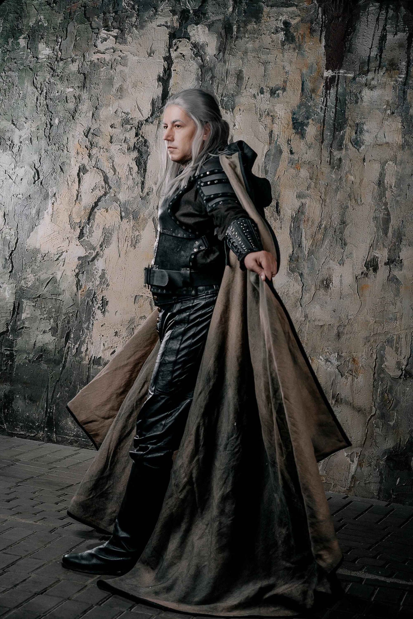 Ragnar viking cloak with artificial fur