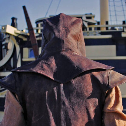 Medieval leather hood (Assassin) - SokolArmory