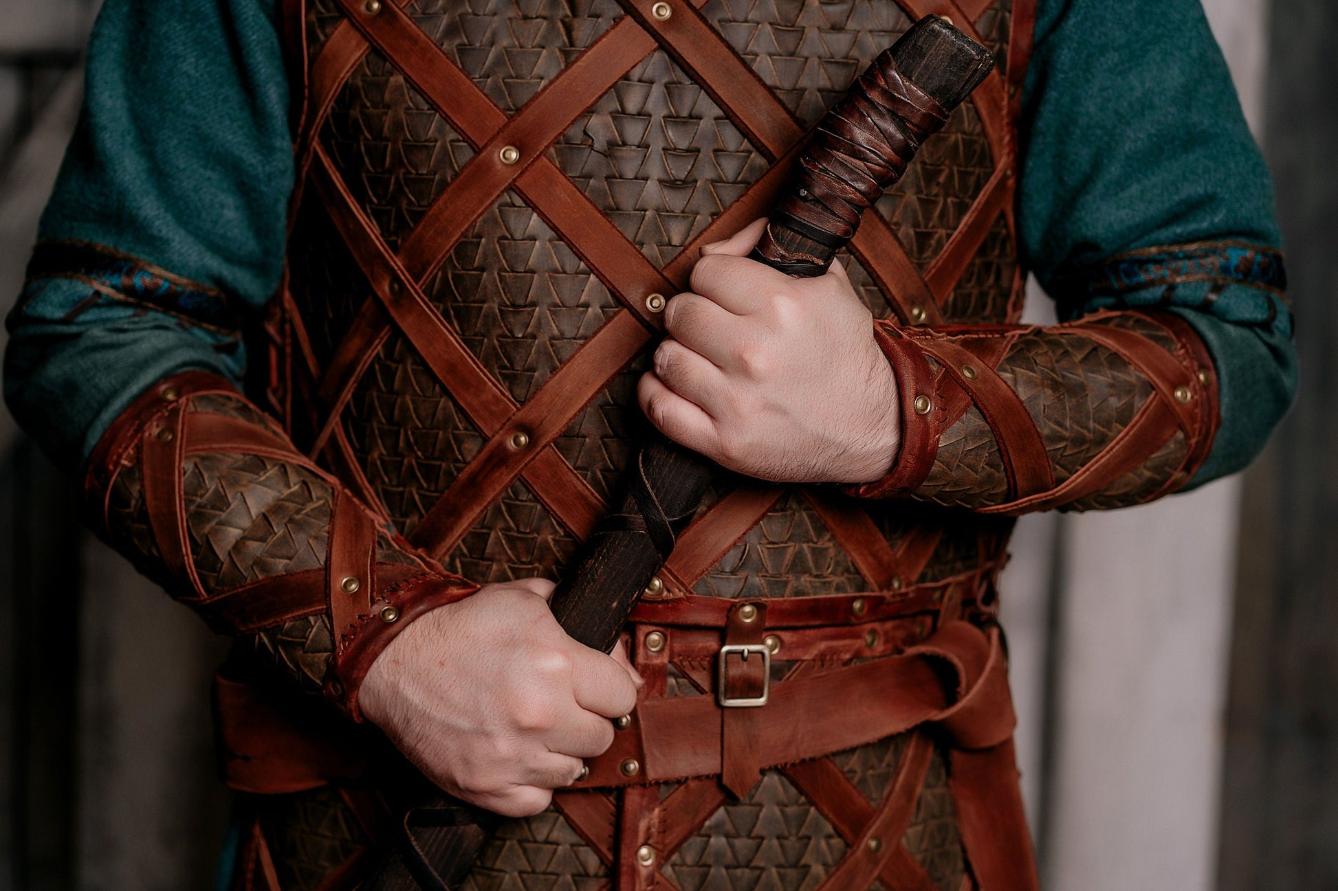 Viking leather bracers - SokolArmory