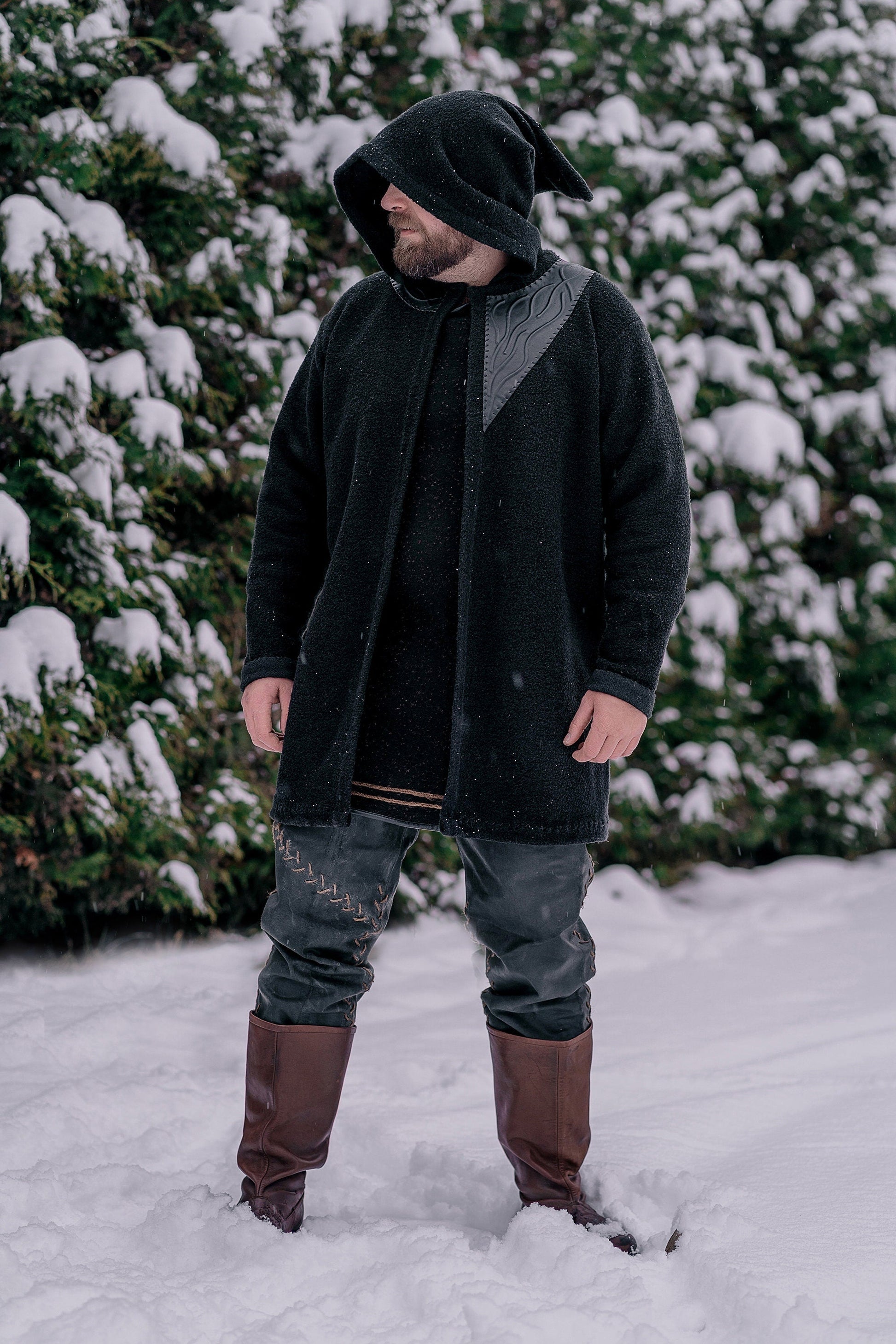 Ragnar wool jacket with hood (Vikings) - SokolArmory