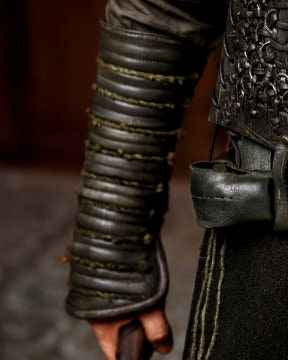 Green leather bracers - SokolArmory
