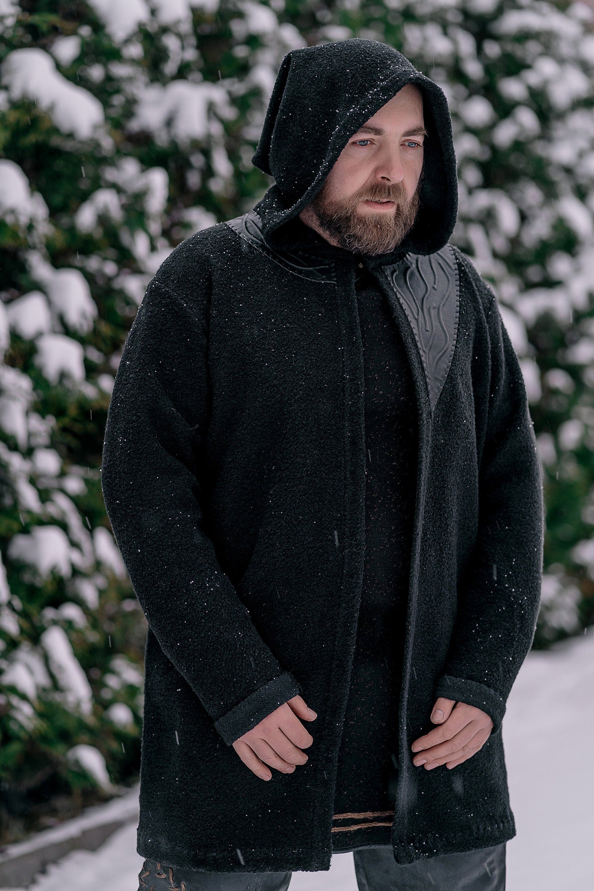Ragnar wool jacket with hood (Vikings) - SokolArmory