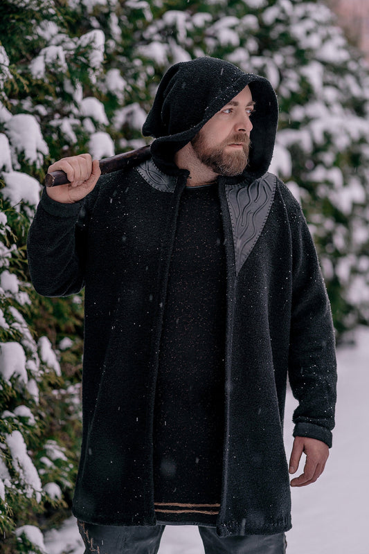 Ragnar wool jacket with hood (Vikings) - SokolArmory