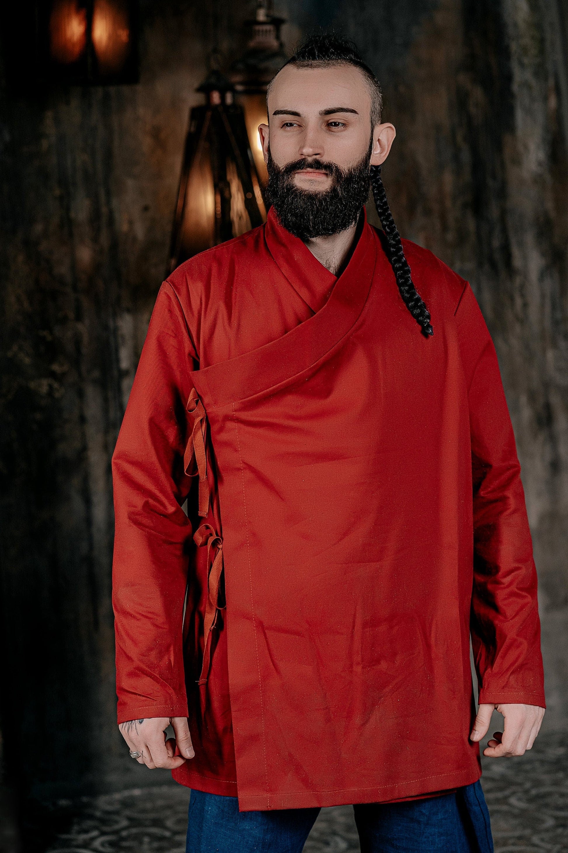 Red linen tunic - SokolArmory