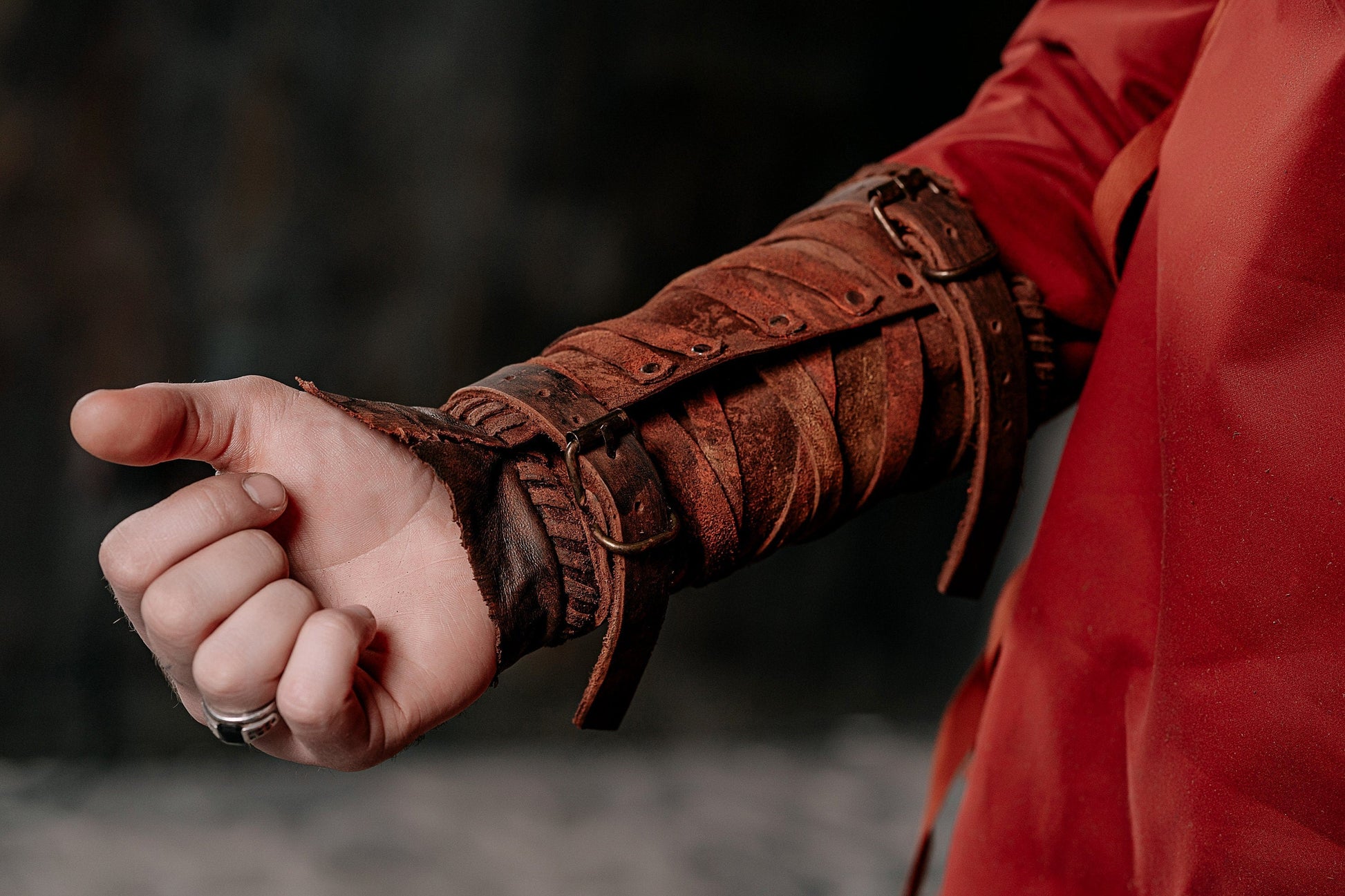Medieval leather bracers for Larp - SokolArmory