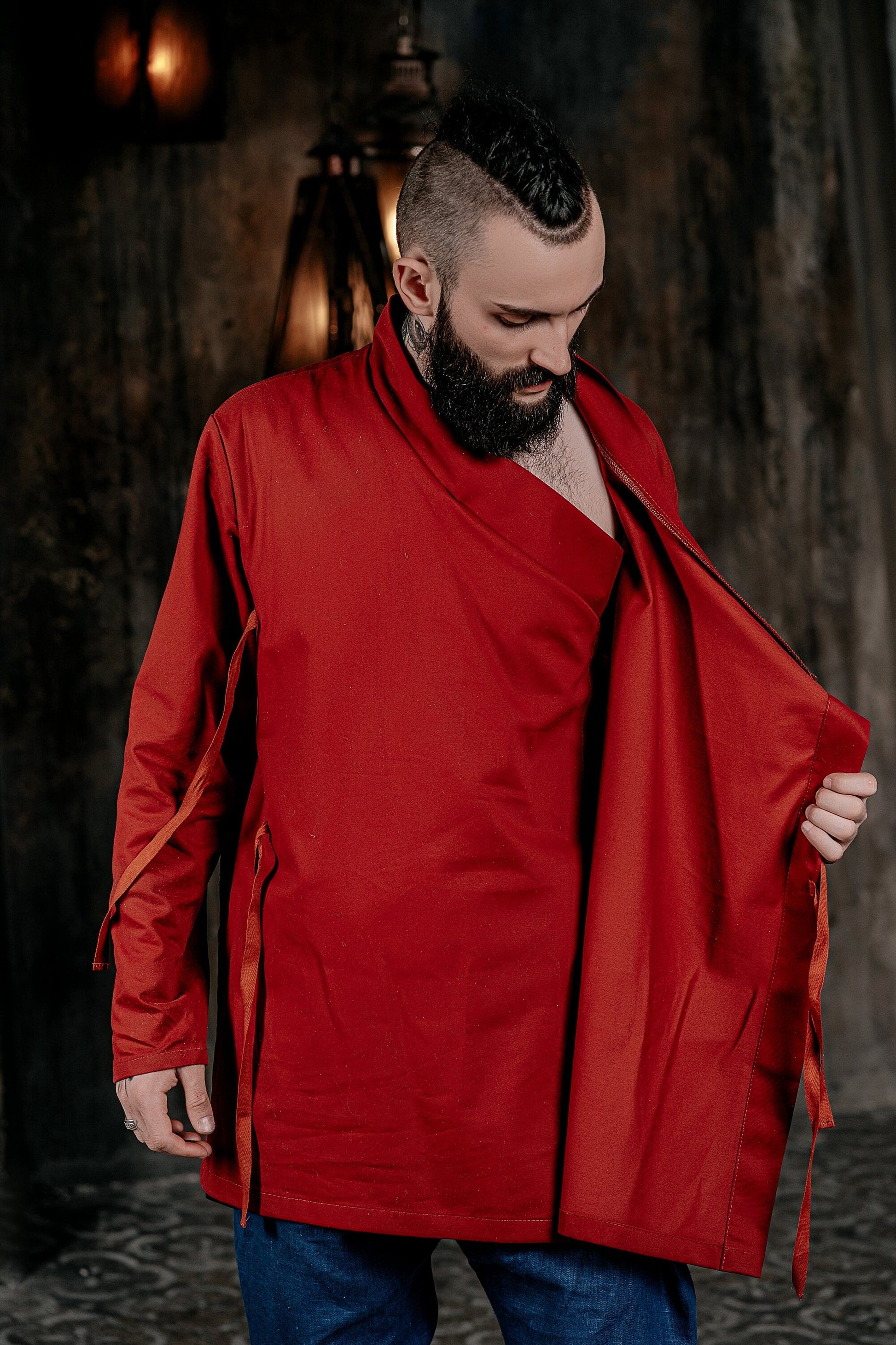 Red linen tunic - SokolArmory