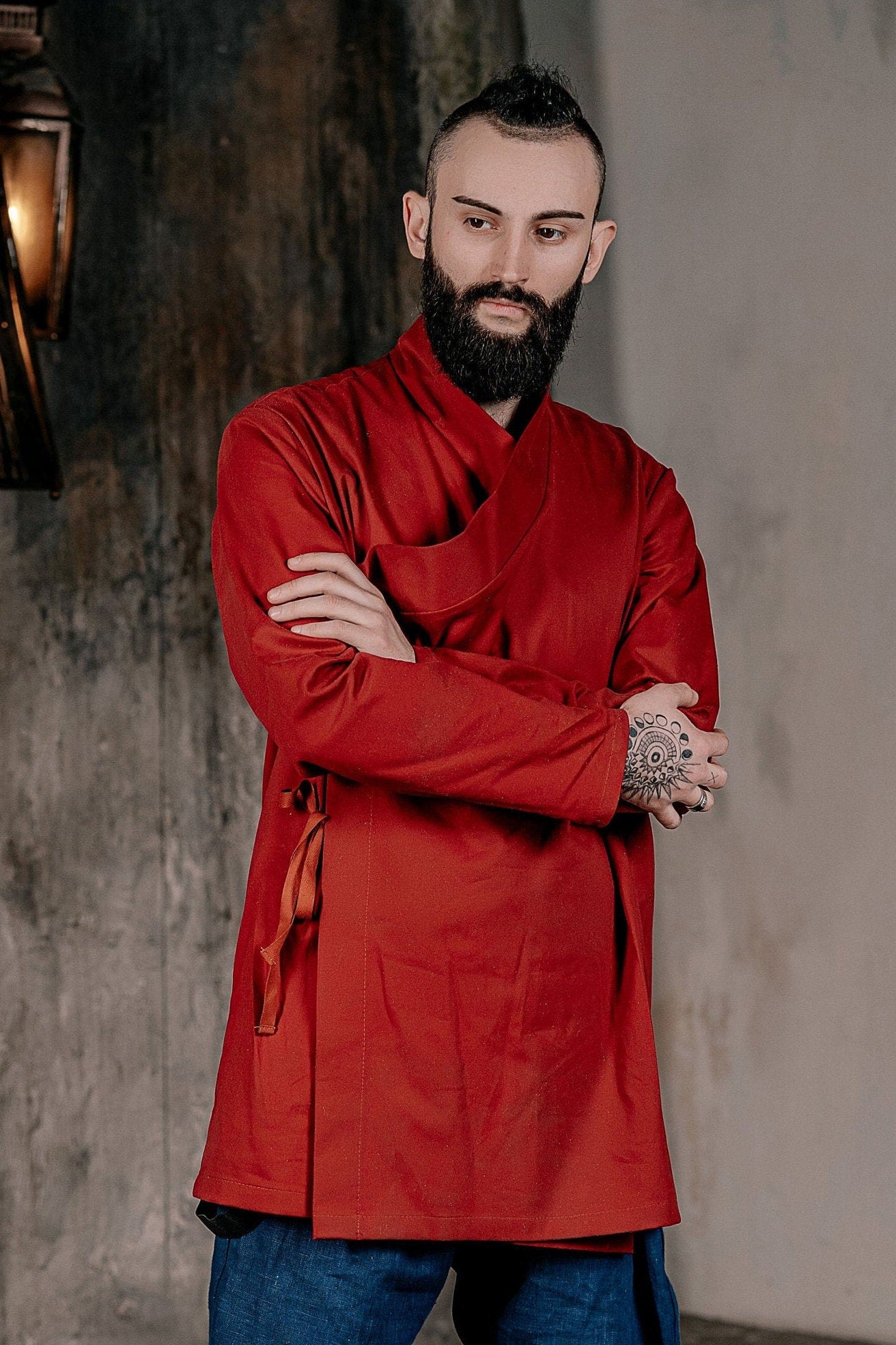 Red linen tunic - SokolArmory