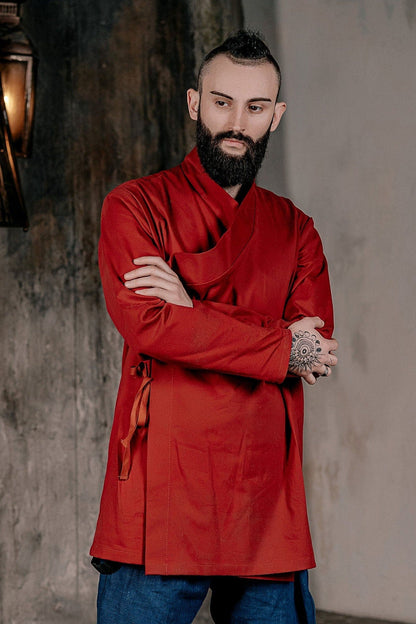 Red linen tunic - SokolArmory